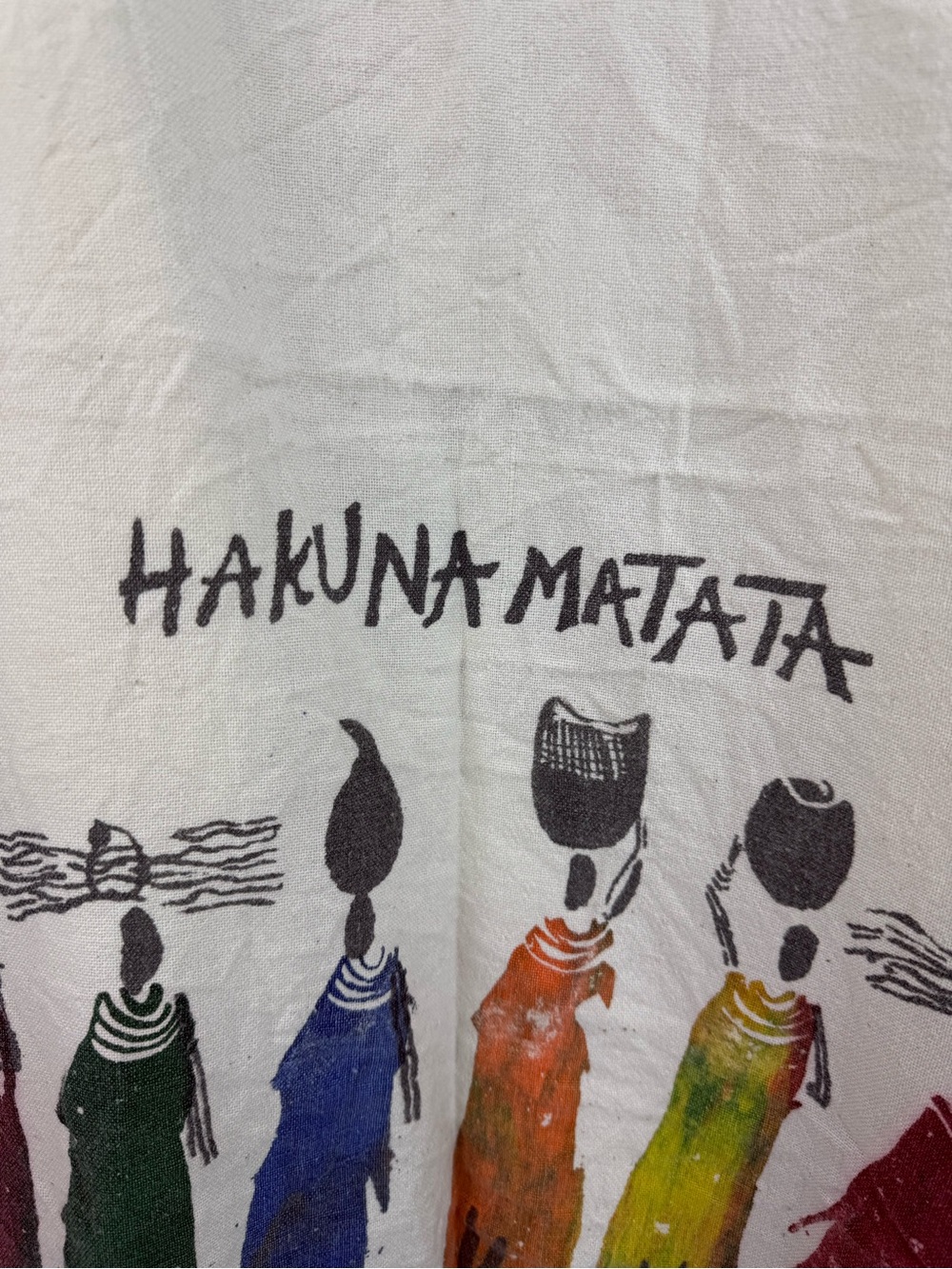 Hakuna Matata scarf tassles Zanzibar Printed Boho Maxi Skirt - Cream vintage - Picture 4 of 9